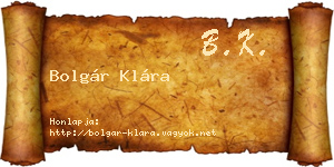 Bolgár Klára névjegykártya
